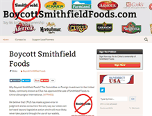 Tablet Screenshot of boycottsmithfieldfoods.com